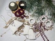 Zestaw ozdób świątecznych na choinkę/makrama/handmade