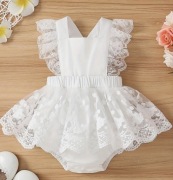 Nowa biała sukienka na Chrzest 80-86