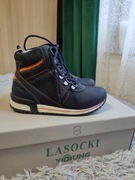 Skórzane botki zimowe r. 32 Lasocki young granat
