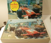 PRL Kolekcjonerskie PUZZLE Vintage Bolid Lata 60-70 Holland160 elementów