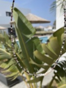 Turmalin naszyjnik krótki choker z fasetowanych koralików handmade