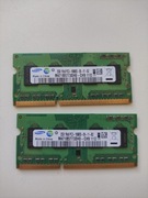 Pamięć RAM do laptopa 4GB 2x 2GB PC3-10600 DDR3 1333 Samsung