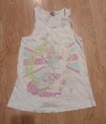 Biały top bluzka bokserka z koronkową kokardką F&F 134 100% bawełna