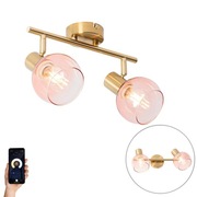 Inteligentny reflektor złoty z różowym szkłem 