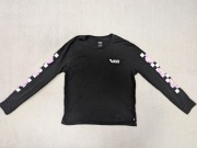 Czarna bawełniana bluzka z długim rękawem w kwiatki Vans 164