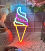 DESER LODOWY NEON ICE CREAM LODZIARNIA LÓD SZYLD LED LAMPKA NEONOWA