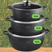 Zestaw dużych garnków z powłoką marmurkową Edenberg EB-8152 10L/13,5L /18L