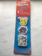 Pokemon  Erasers 3-Pack Pikachu Gengar Blastoise 1999 Nowe