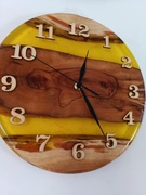 Zegar ścienny z żywicy i dębu.. Prezent