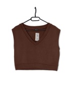 Damska Krótka Kamizelka Dresowa Brązowa Undiz | R. XS