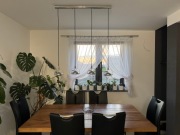 Lampa wisząca nad stół,stal,chrom,szkło 4-płomienna regulowana szer 90cm 