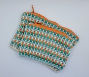 Zestaw miętowy/ Szydełkowa kosmetyczka / Etui