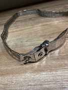 Pasek damski srebrny metalowy