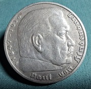Moneta srebrna Niemcy 5 Marek Hindenburg 1936 F