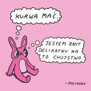 Delikatny króliczek - plakat mały A5 kwadrat - Polikory