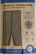 Moskitiera czarna siatka na drzwi balkonowe 100x220 magnes MYCARBON