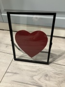 Ramka metalowa szkło serce Walentynki