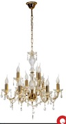 Kryształowy żyrandol 2 SZTUKI MARIA TERESA 8-ramienny E14 złoty