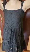Przewiewna sukienka czarna  haftowana, biust do 118 cm , nowa