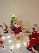 Pluszowy miś uszatek na szydełku handmade święta naturalna zabawka 