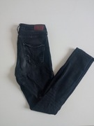 Hollister młodzieżowe spodnie jeans z dziurami r W24 L26 pas 64cm