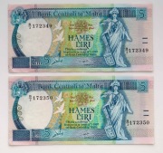 Malta 5 lira Malta 1989 P.42 Rzadkie