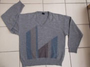 SWETER CREATION MILANO MĘSKI SZARY SEREK Z WEŁNĄ 54 
