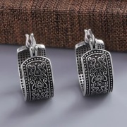 Kolczyki damskie styl retro ze srebra próby 925