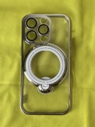 Etui iPhone 14 Pro biały transparentny + ring – nowe, eleganckie