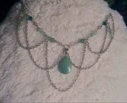 Naszyjnik z kamieniem naturalnym Awenturyn i Fluoryt Handmade 