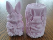 Zestaw 2 Świec z Wosku Sojowego Zajączek Wielkanoc Wielkanocne fioletowy 