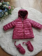 Śliczna zimowa kurtka dziewczęca coccodrillo rozm. 68 i rękawiczki