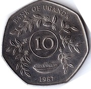 UGANDA 10 szylingów 1987, KM# 30,  UNC