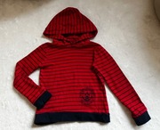 Carry bluzka z kapturem czerwona w paski modna 116 6 lat