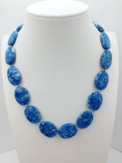 Królewski Naszyjnik: Lapis Lazuli i Hematyt – Duże Owale (47 cm)