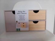 Szafeczka organizer z szufladkami drewno bambus z małym uszkodzeniem