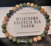 Bransoletka z jaspisem obrazkowym i jadeitem