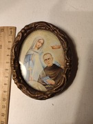 Przedwojenna owalna ramka z szybką