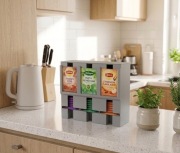 Organizer na Saszetki Herbaty Szary  Stojak na Torebki Herbaty