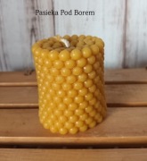 Świeca walcowa dekoracyjna z wosku pszczelego