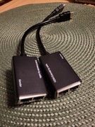 2szt.  HDMI extender. Przedłużacz 30m HDMI-HDmi 2 przewodami RJ45 (LAN).