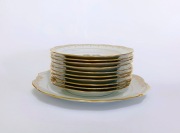 Vintage Berry Haute Porcelaine SFP – 11 talerzy 19+27 cm  Watteau złocone