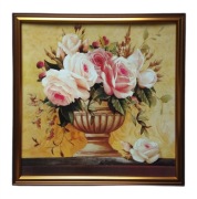 Obraz Piankowy Kwadratowy Róże w Wazie Styl Antyczny 30x30cm