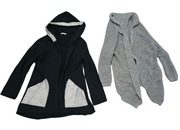 zestaw szary kardigan i granatowa bluza/narzutka w rozmiarze M 38