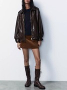 Spódnica Zara 40 L sztruksowa sztruks czekoladowa brązowa czekolada