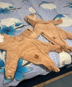 Kombinezon zimowy welurowy niemowlęcy beżowy 68