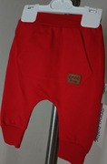Spodnie dresowe niemowlęce czerwone onno baby r.3-6m