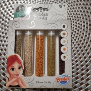 Buki france be teens tuby z perełkami koralikami złote perłowe brązowe 