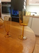 Szkło artystyczne  2 kielichy miodowe PRL