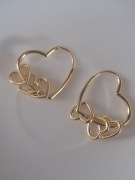 Piękne kolczyki złote S925 NOWE serca serduszka 2w1